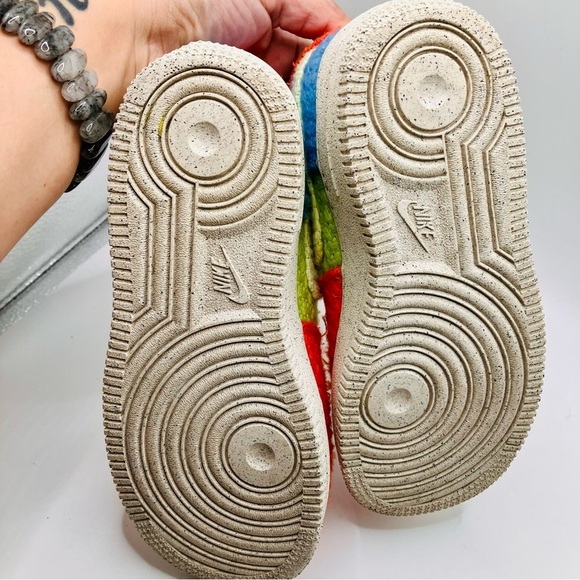 Nike Air Force 1 LV8 NNGS Knitted Hemp Blue Citron Orange multi color youth 1.5 - Picture 6 of 9